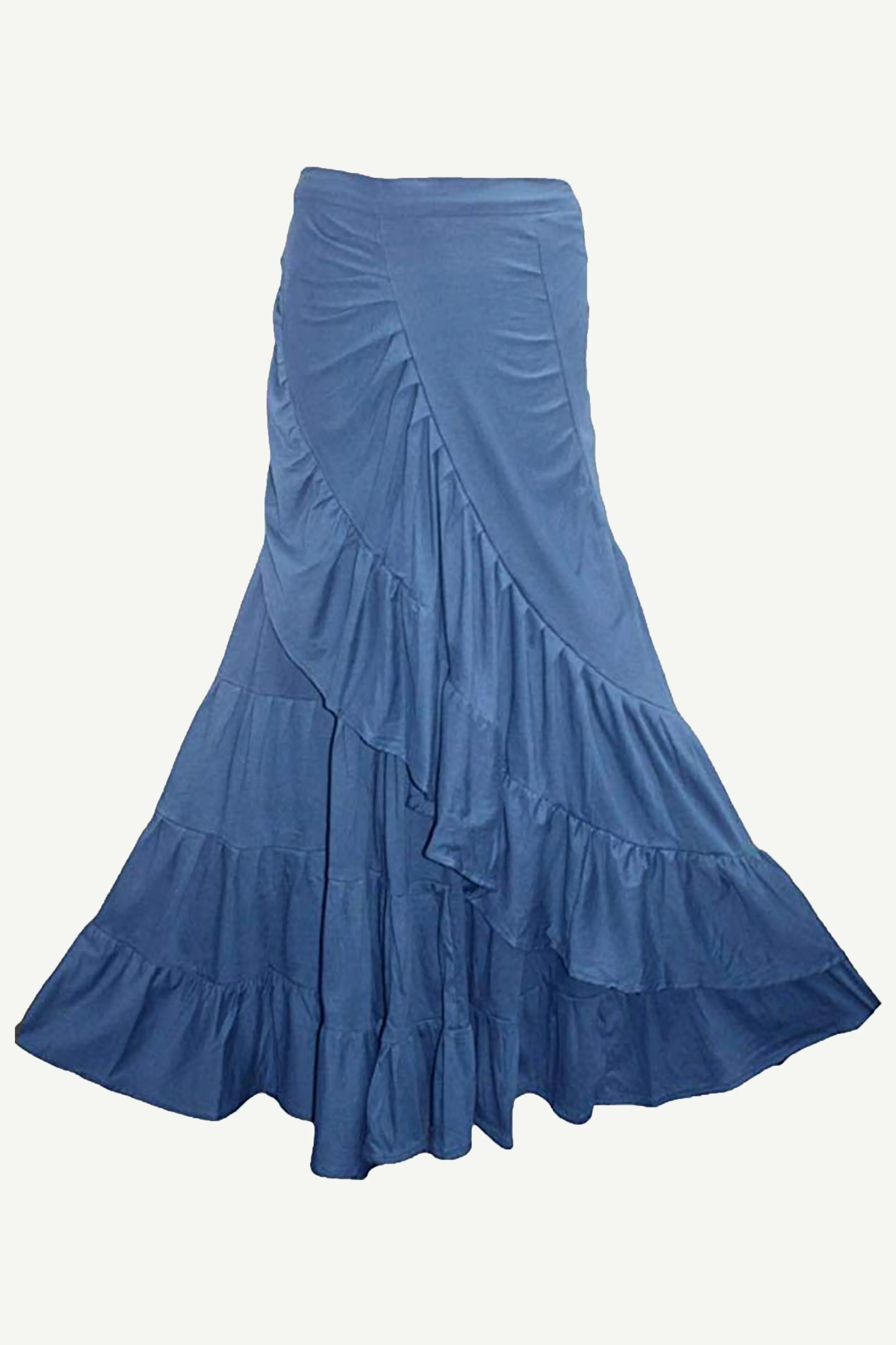 15 WS Women's Rayon Boho Chic Broom Mopping Ruffle Tier Wrap Skirt Maxi