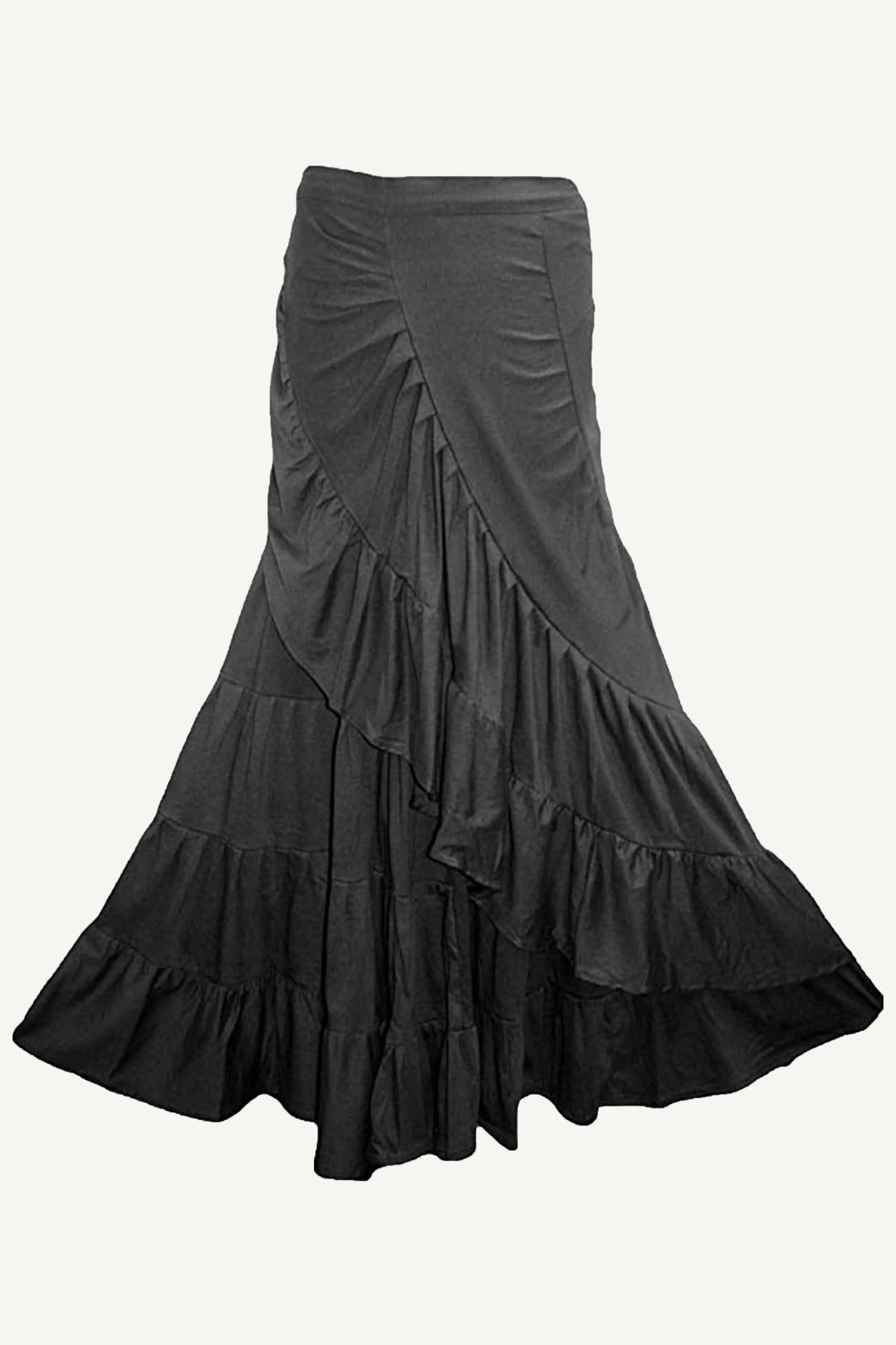 15 WS Women's Rayon Boho Chic Broom Mopping Ruffle Tier Wrap Skirt Maxi