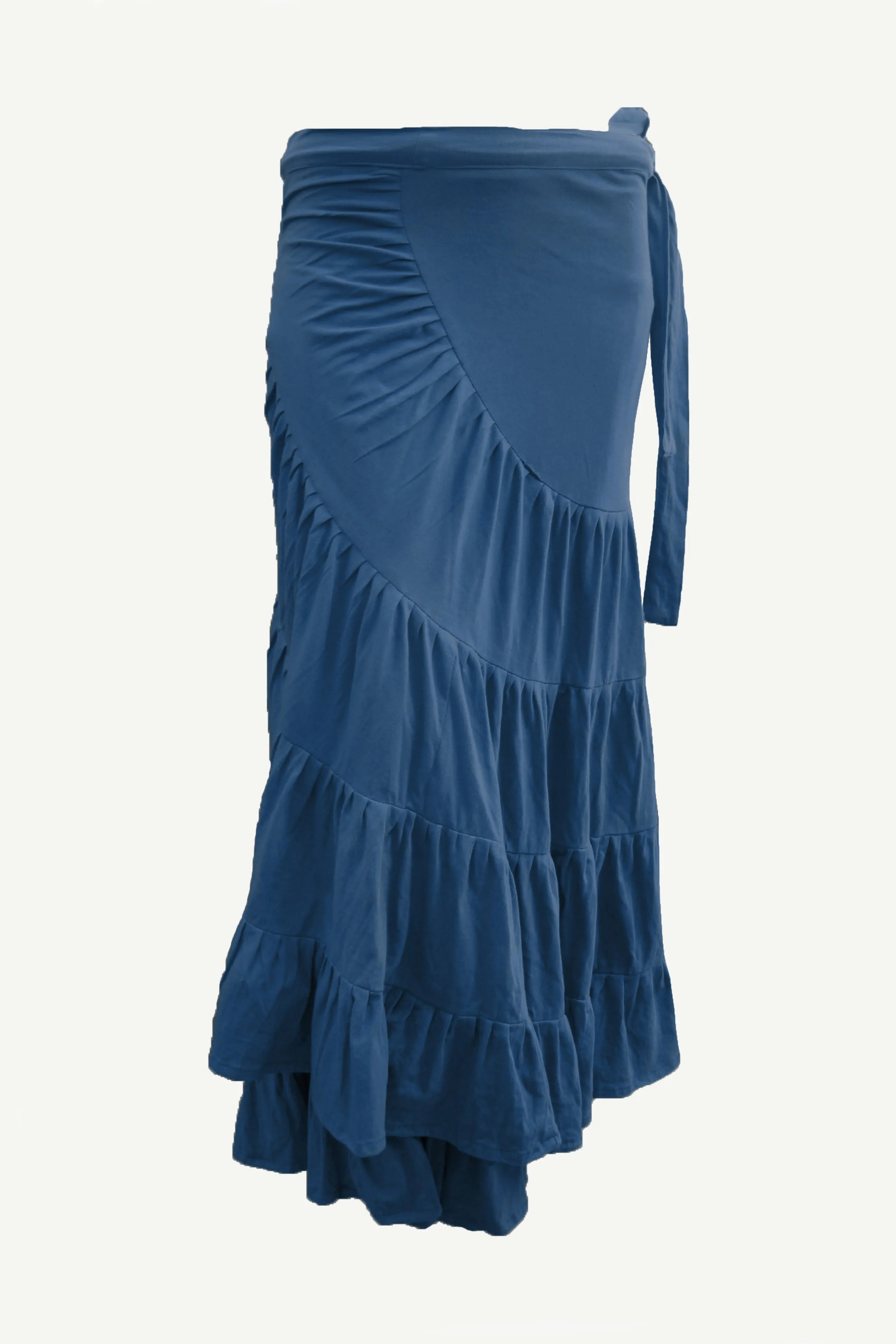 15 WS Women's Rayon Boho Chic Broom Mopping Ruffle Tier Wrap Skirt Maxi
