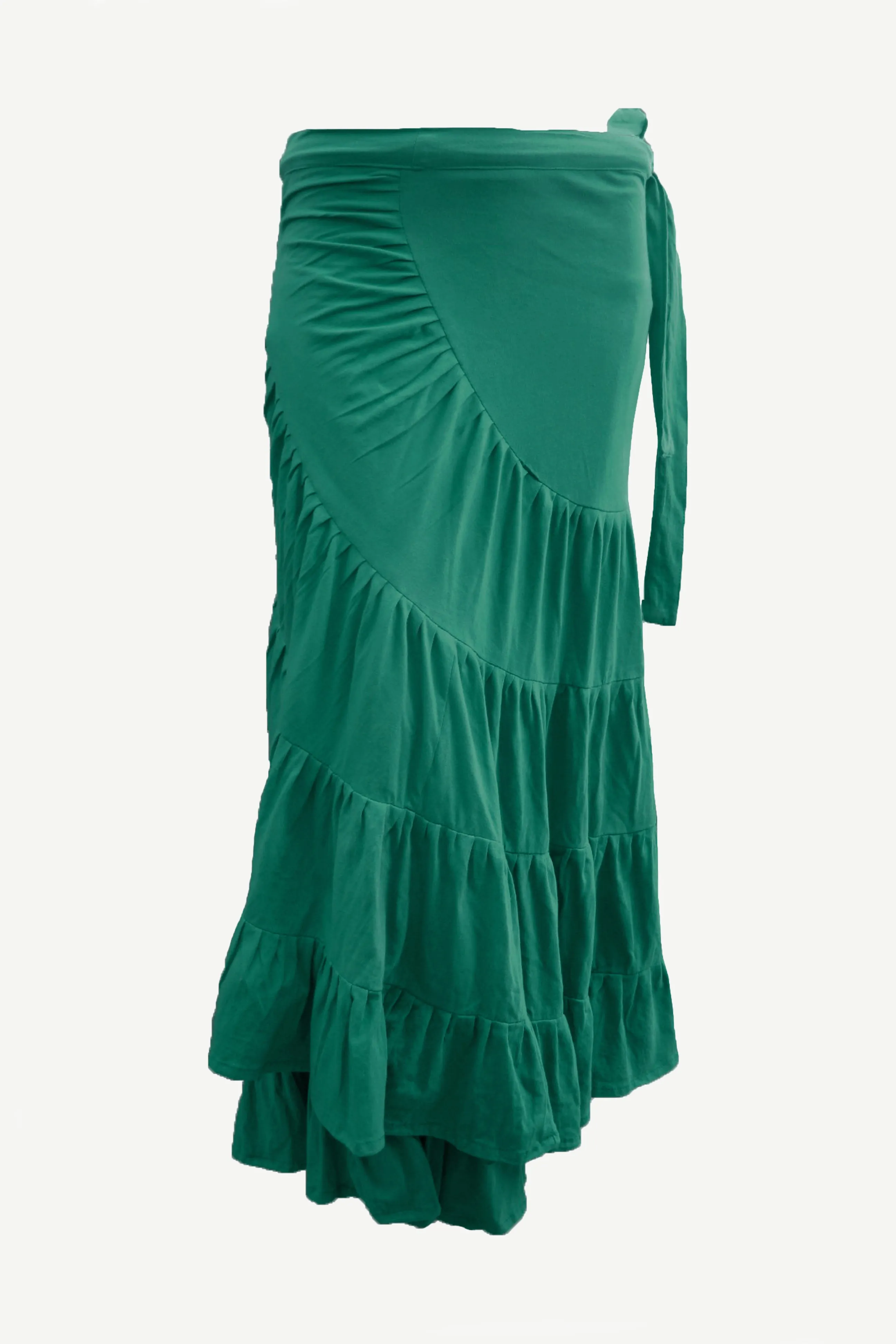 15 WS Women's Rayon Boho Chic Broom Mopping Ruffle Tier Wrap Skirt Maxi