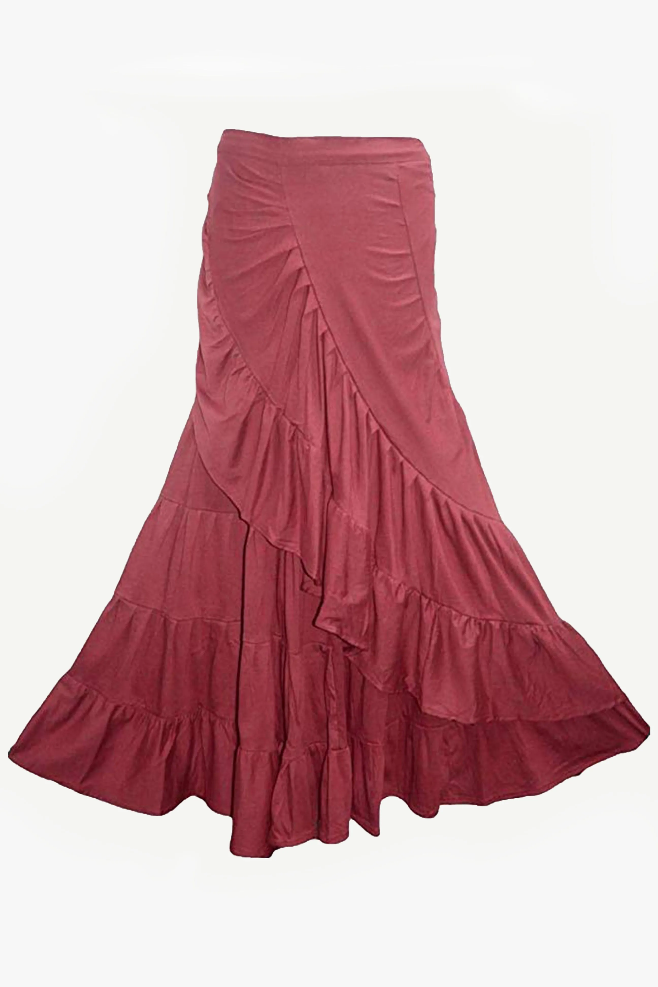 15 WS Women's Rayon Boho Chic Broom Mopping Ruffle Tier Wrap Skirt Maxi