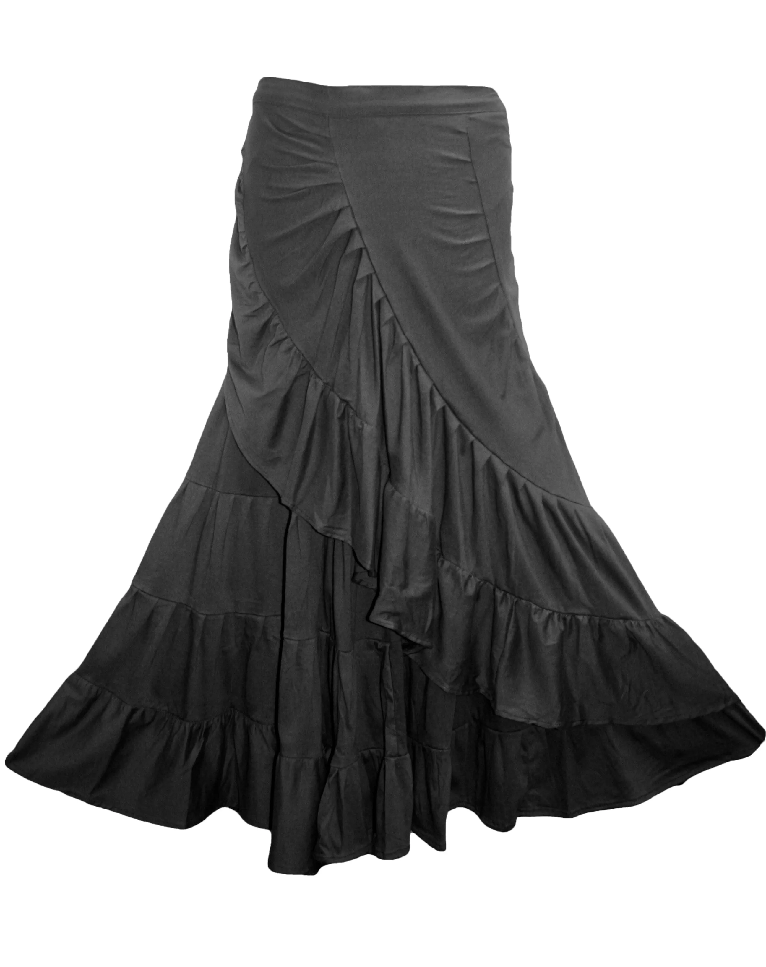 15 WS Women's Rayon Boho Chic Broom Mopping Ruffle Tier Wrap Skirt Maxi