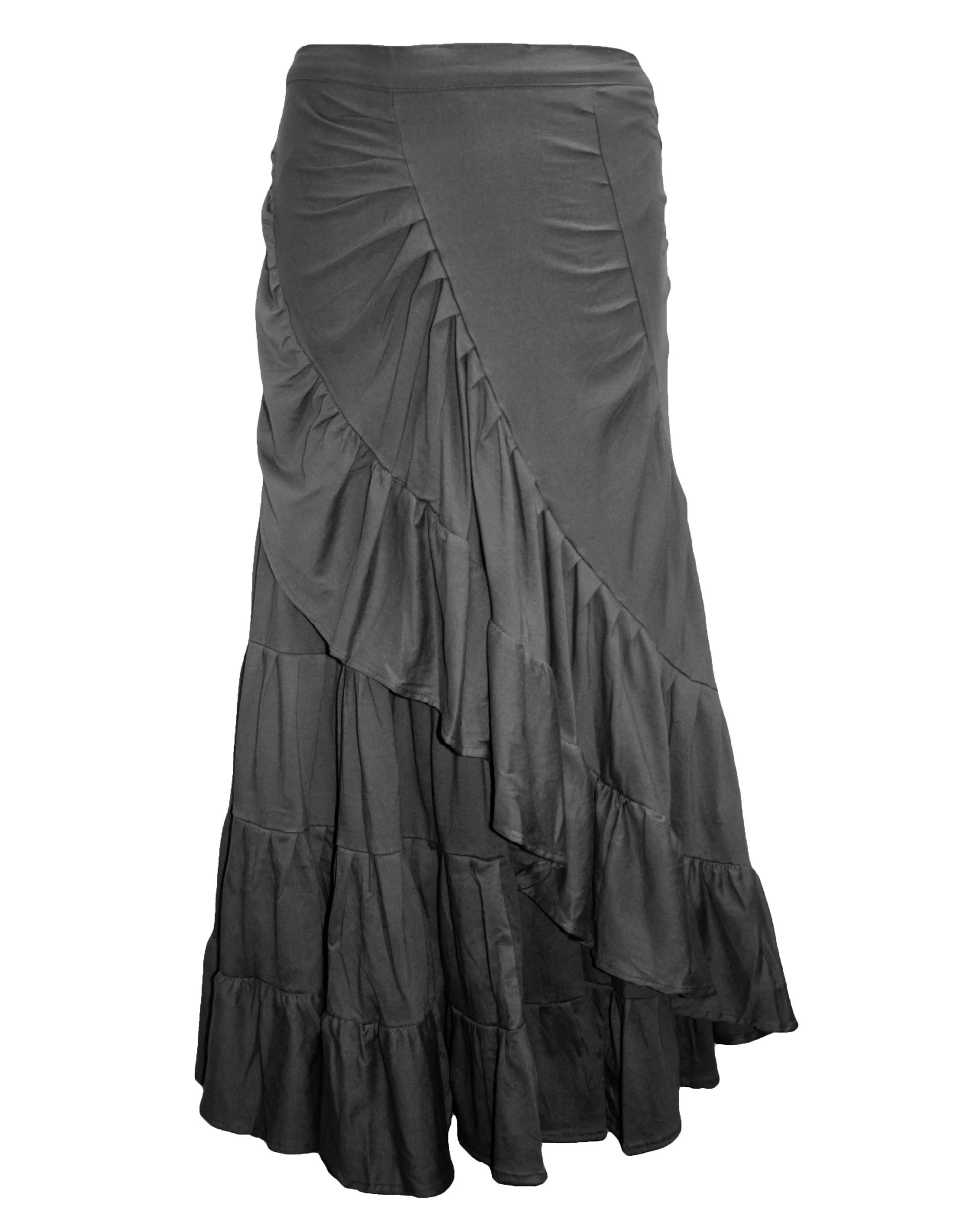 15 WS Women's Rayon Boho Chic Broom Mopping Ruffle Tier Wrap Skirt Maxi