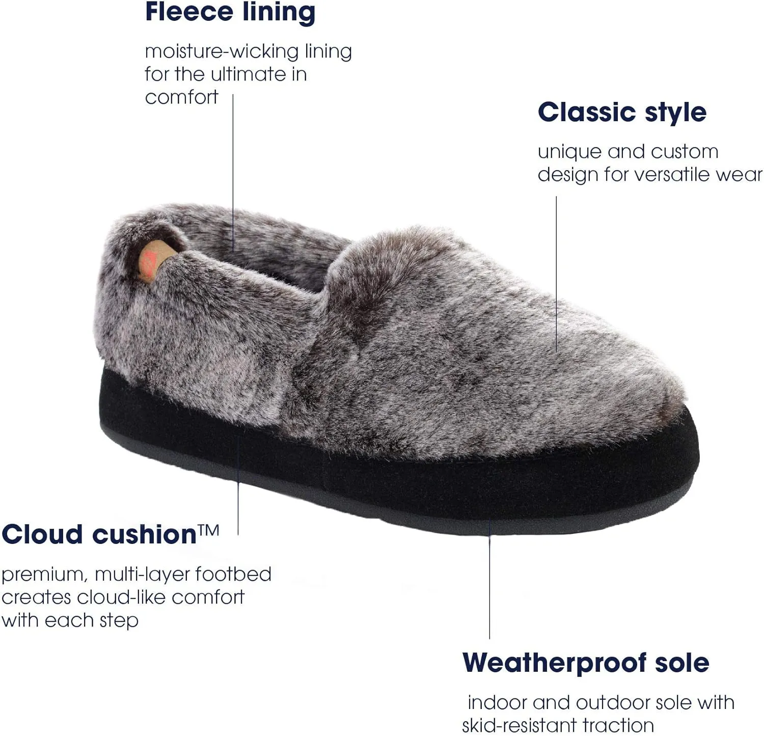 Acorn Womens Moc Slippers with Comfortable Cloud-Like Feel, Soft and Cozy Uppers and Non-Slip Sole