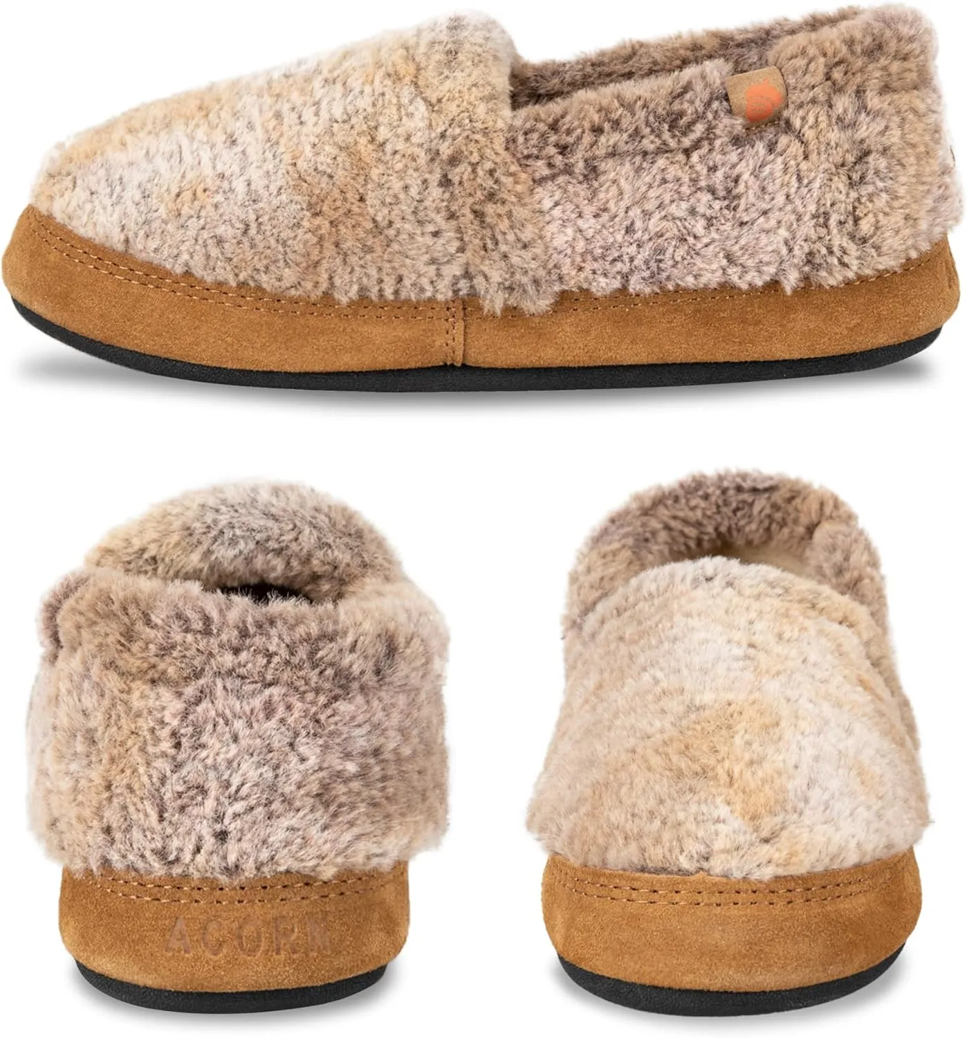 Acorn Womens Moc Slippers with Comfortable Cloud-Like Feel, Soft and Cozy Uppers and Non-Slip Sole