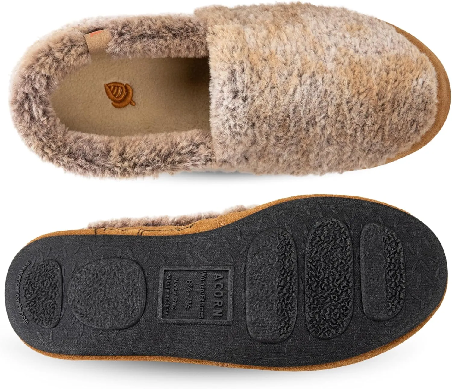 Acorn Womens Moc Slippers with Comfortable Cloud-Like Feel, Soft and Cozy Uppers and Non-Slip Sole