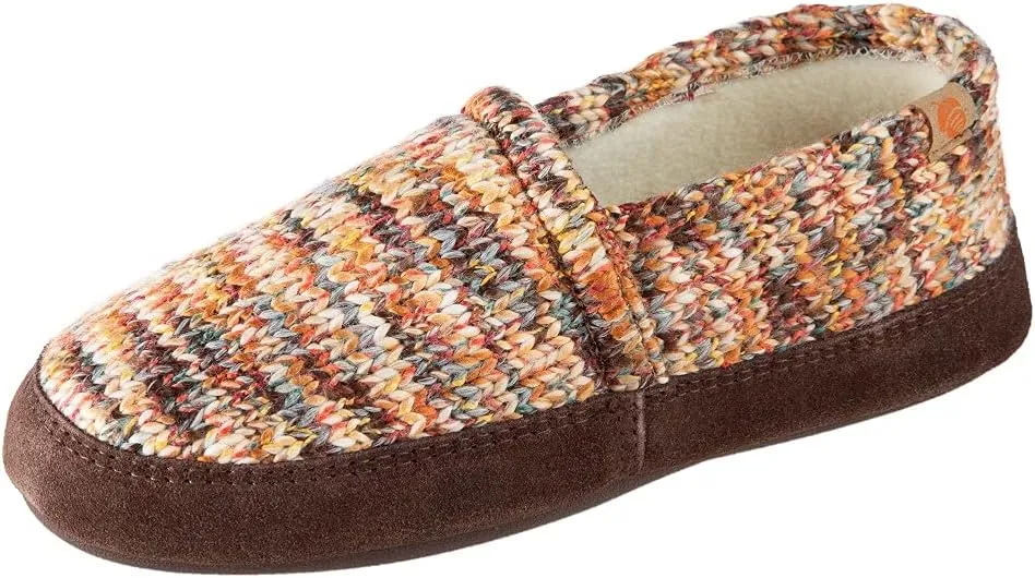 Acorn Womens Moc Slippers with Comfortable Cloud-Like Feel, Soft and Cozy Uppers and Non-Slip Sole