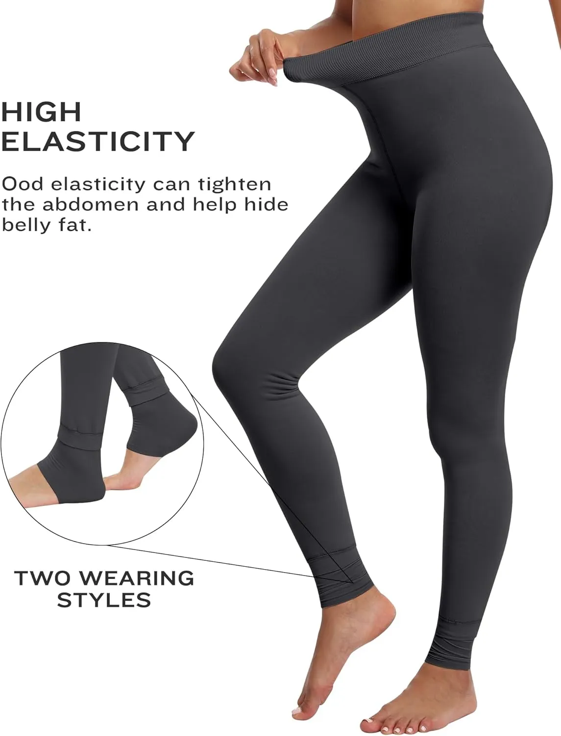 ATHVOTAR Fleece Lined Winter Warm Leggings for Women Thick Thermal Velvet Tights