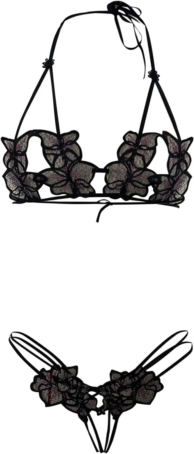 Bodysuit Sexy Nightwear Two Piece Lace Bra And Panty Set Bralette Sleepwear Lingerie Sets For Women Sexy