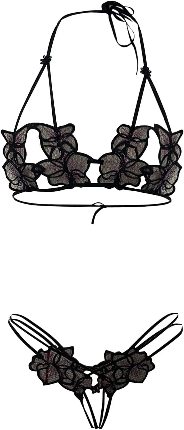 Bodysuit Sexy Nightwear Two Piece Lace Bra And Panty Set Bralette Sleepwear Lingerie Sets For Women Sexy