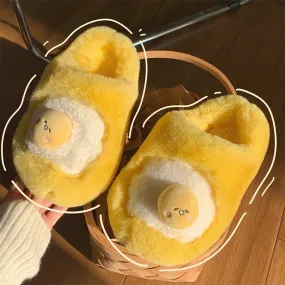 Cute Egg Plush Slippers