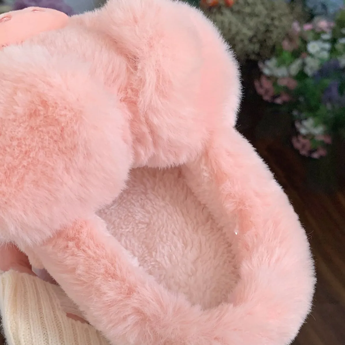 Cute Pink Pig Plush Slippers