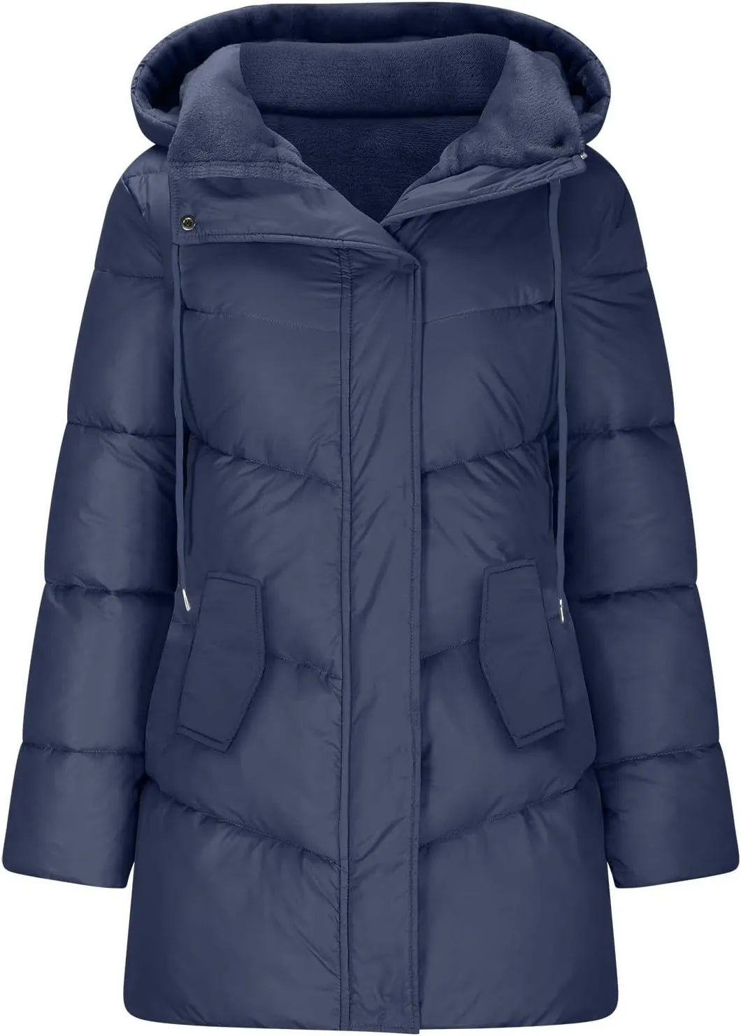 Down Coats for Women Plus Size Thicken Warm Puffer Jacket with Faux Fur Hood Heavyweight Jackets Winter Coat Pockets
