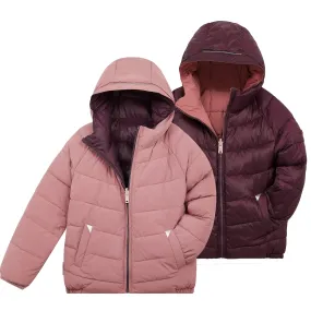 Ecoreversible Puffer (Eco Fill) - Damask Pink | Black Cherry