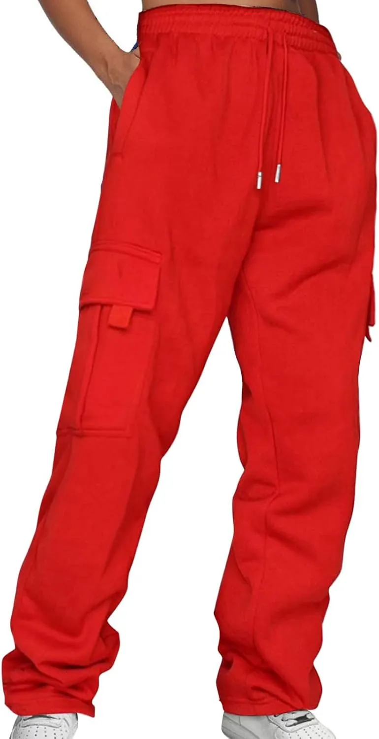 Joggers for Women Breathable Colorblocking Casual Pants Side Pockets Leg Opening Drawstring Workout Running Pants