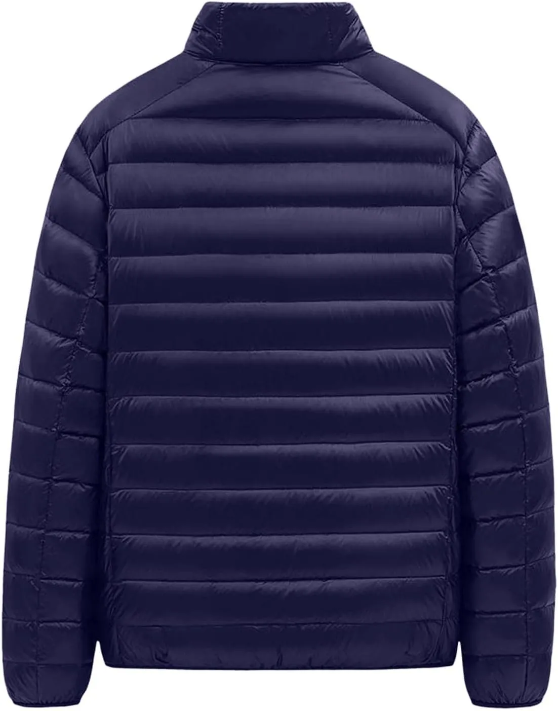 Men Lightweight Puffer Jacket Quilted Zip up Stand Collar Winter Warm Down Jacket with Pocket Packable Puffy Insulated Coat