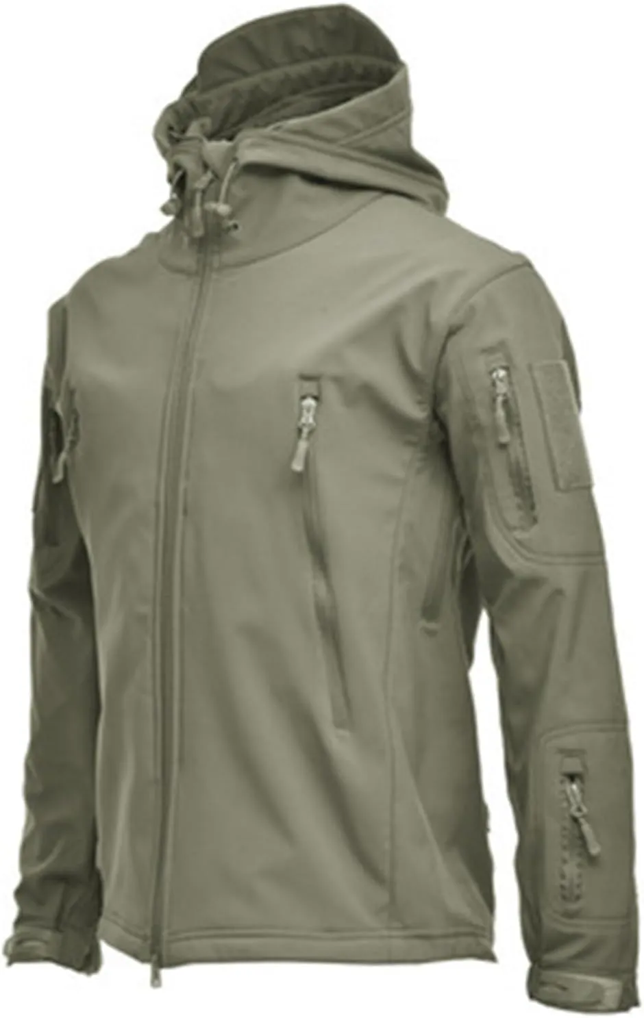 Mens Waterproof Hooded Rain Jacket Outdoor Softshell Fleece Lined Camouflage Hunting Hiking Fishing Windbreaker Jacket