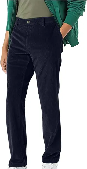 STYESH Mens Corduroy Cargo Pants Wide Leg Multi-Pockets Outdoor Fashion Casual Work Pants Streetwear Trousers with Belt Loop