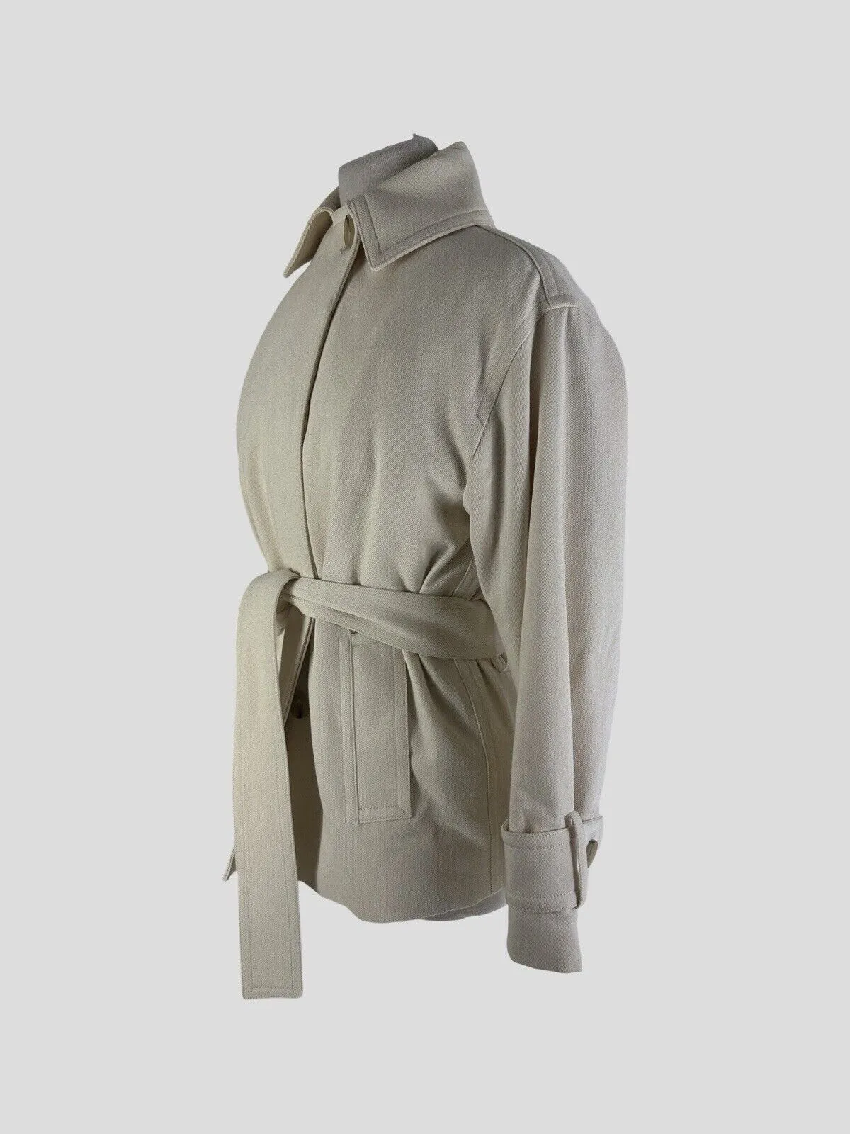 Vince cream cotton & wool belted jacket size UK6/US2