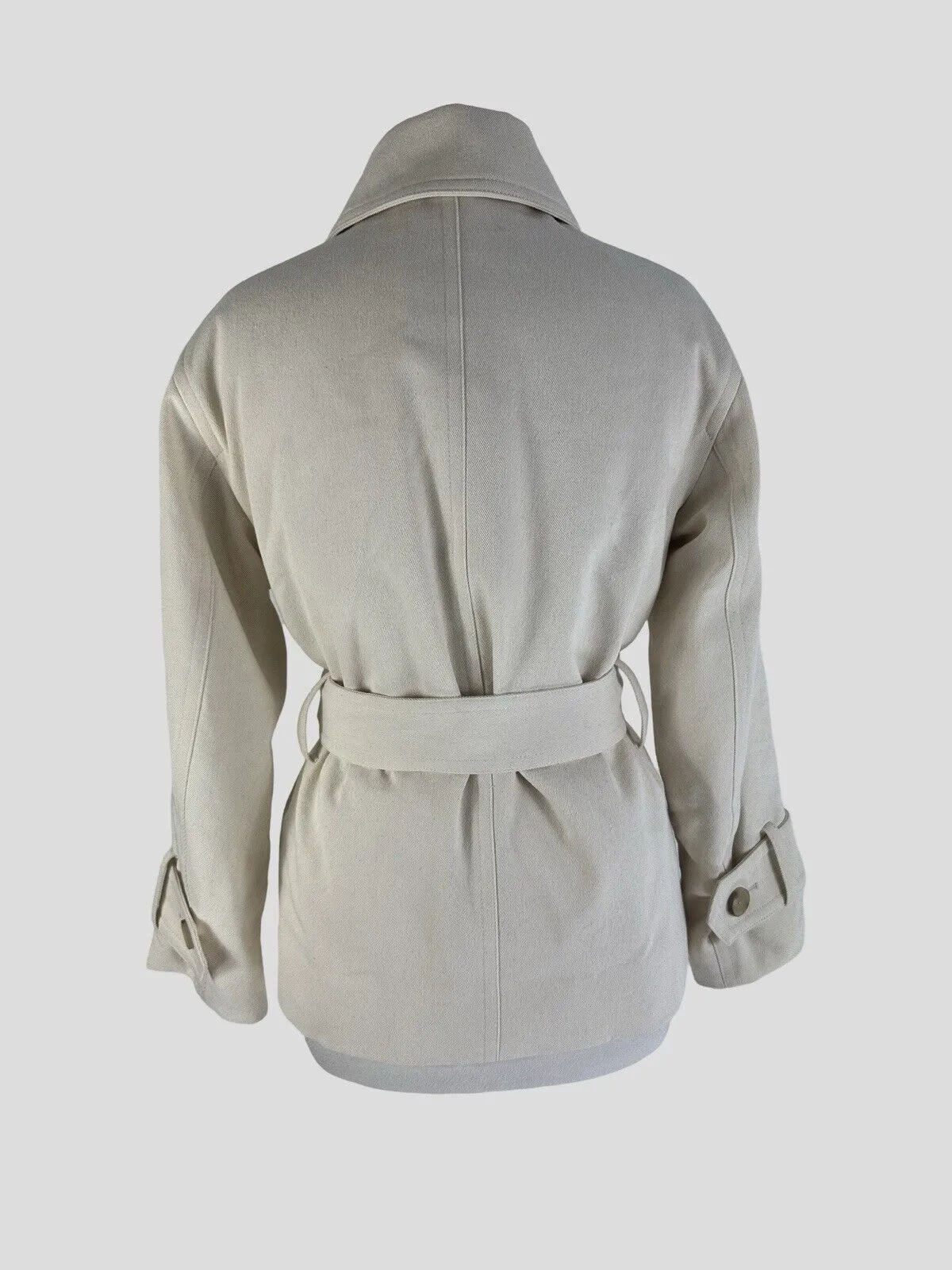 Vince cream cotton & wool belted jacket size UK6/US2
