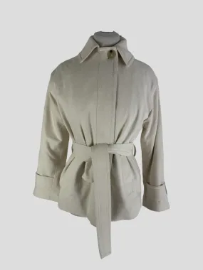 Vince cream cotton & wool belted jacket size UK6/US2