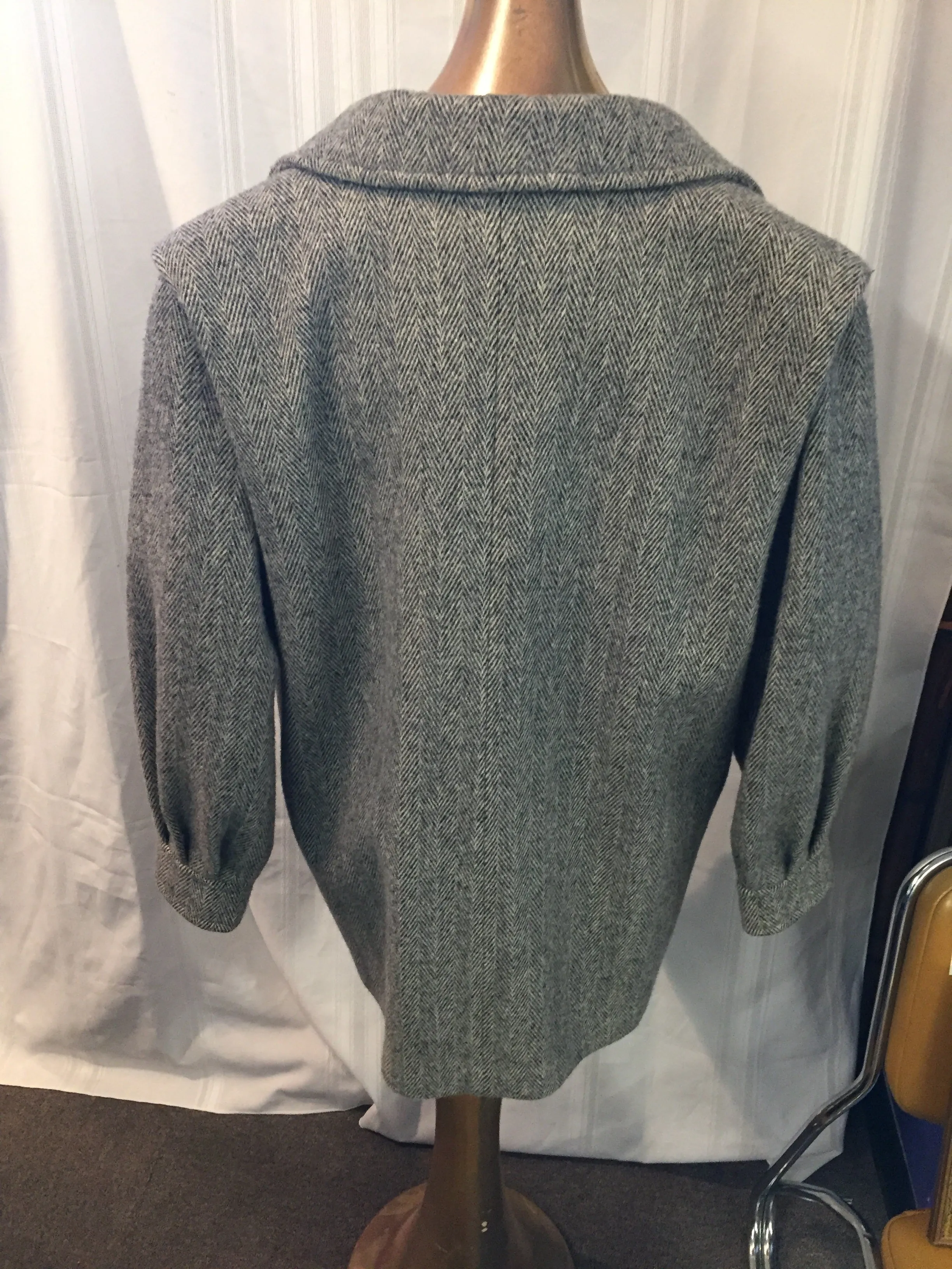 Vintage Noble Fashions Heavy Gray Wool Coat Made in The USA