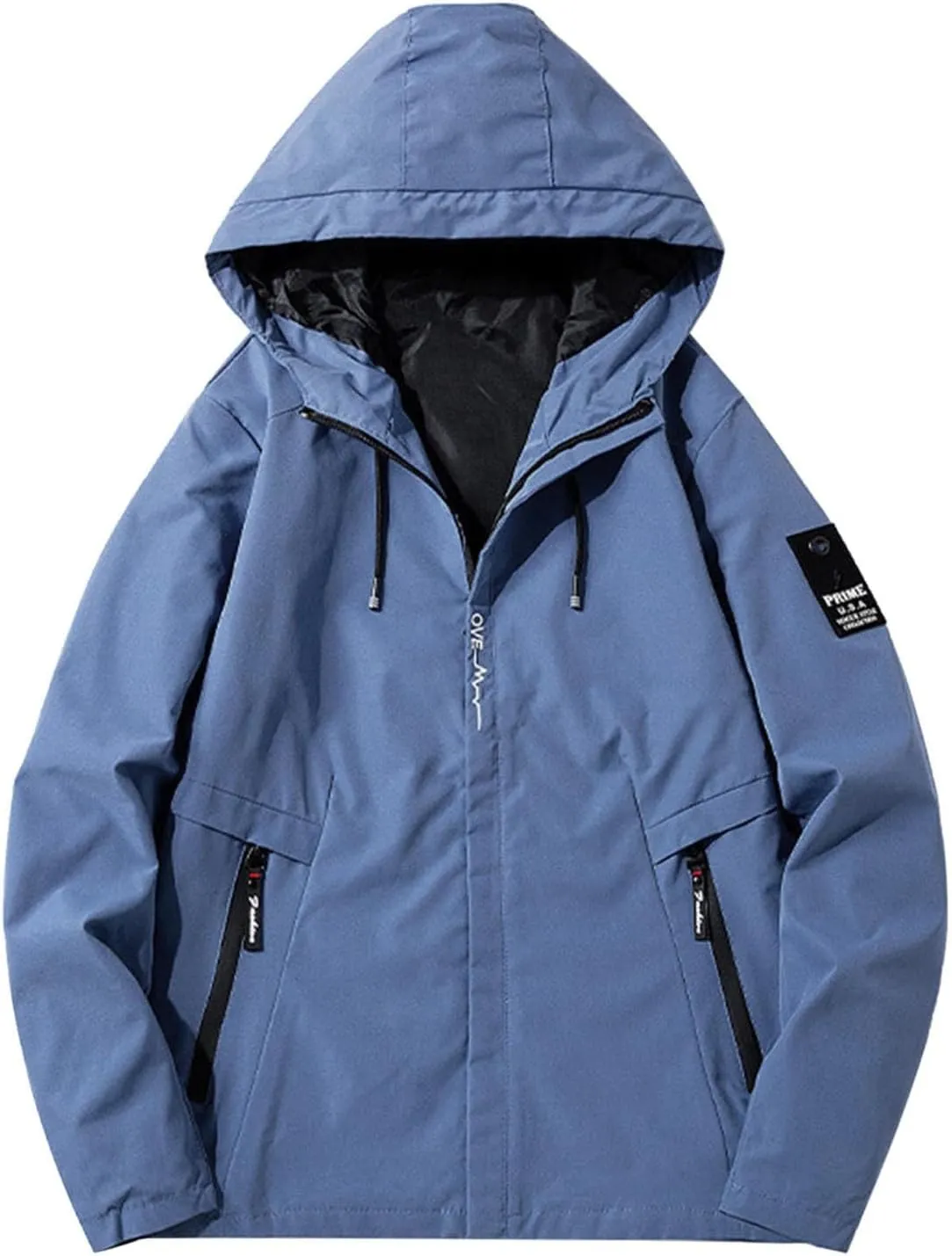 Winter Jackets for Men with Hood Full Zip Insulated Fleece Jacket Plus Size Lightwegiht Windproof Padded Coats with Pockets