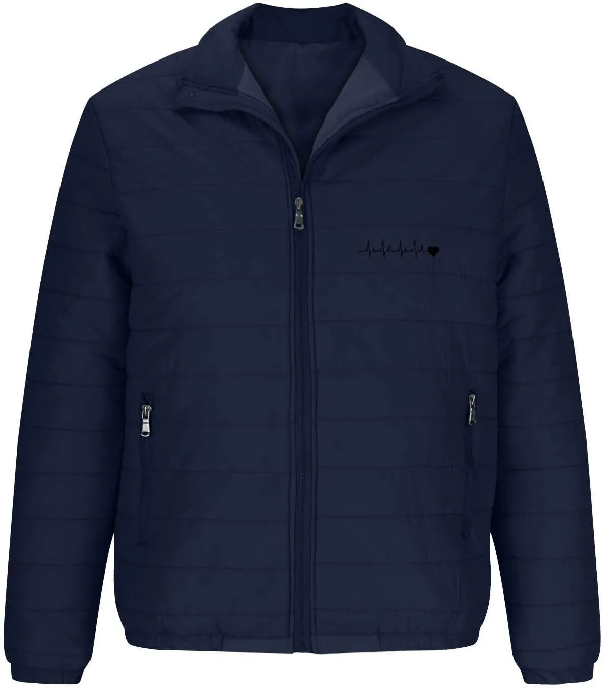 Winter Puffer Jackets for Men Lightweight Full Zip Warm Quilted Jacket Packable Down Jacket Stand Collar Coat Outwear