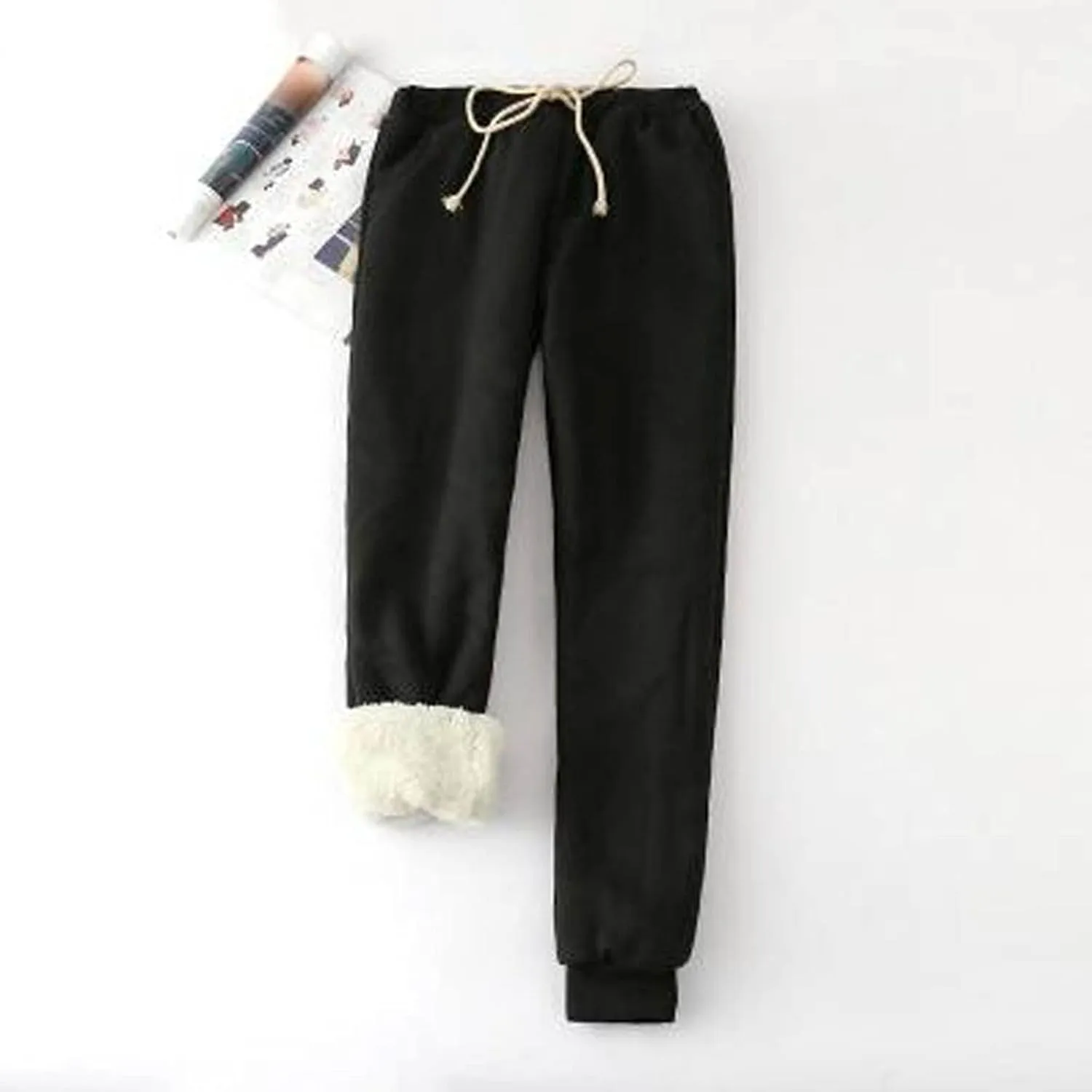 Womens Fleece Lined Sweatpants Warm Winter Sherpa Pants Joggers Track Pants Casual Baggy Pant Fleece Sweatpants Pants